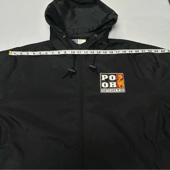 Vintage Disney Winnie the Pooh Adult Windbreaker Rain Jacket Sz M Hood Zip Y2k - Picture 9 of 15
